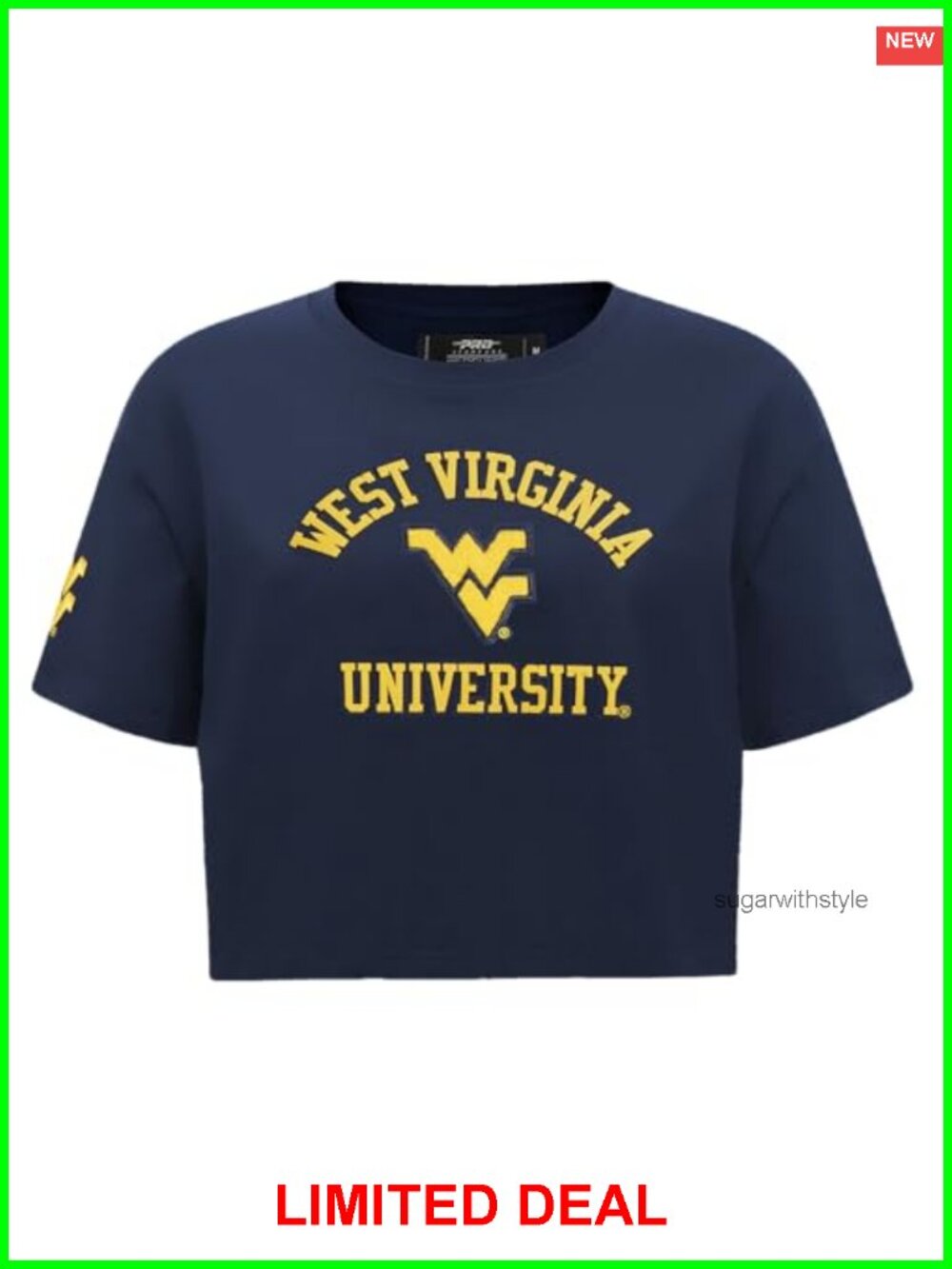 NCAA West Virginia Mountaineers Womens Boxy Tee Oversized Cotton Short Sleeve